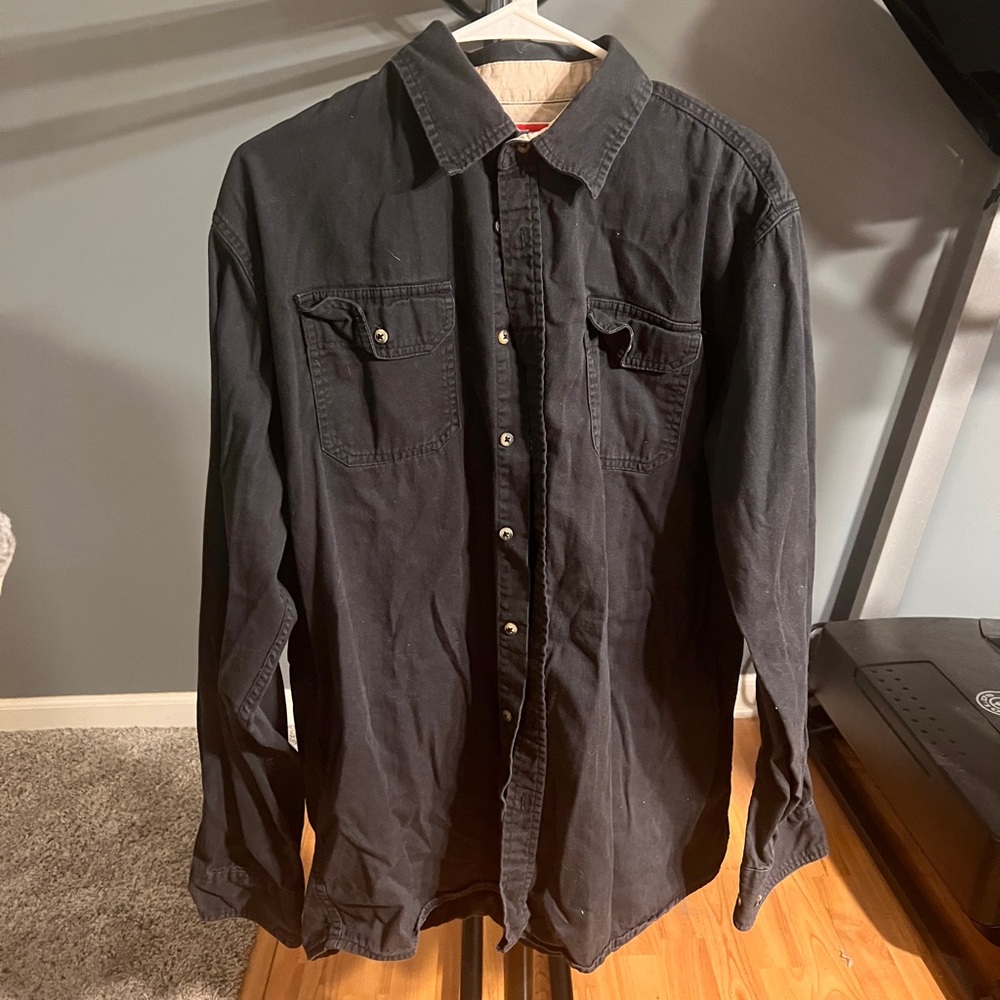 Wrangler black button down
